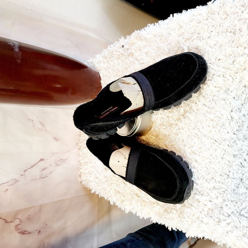 Black Suede Slip-On Loafers